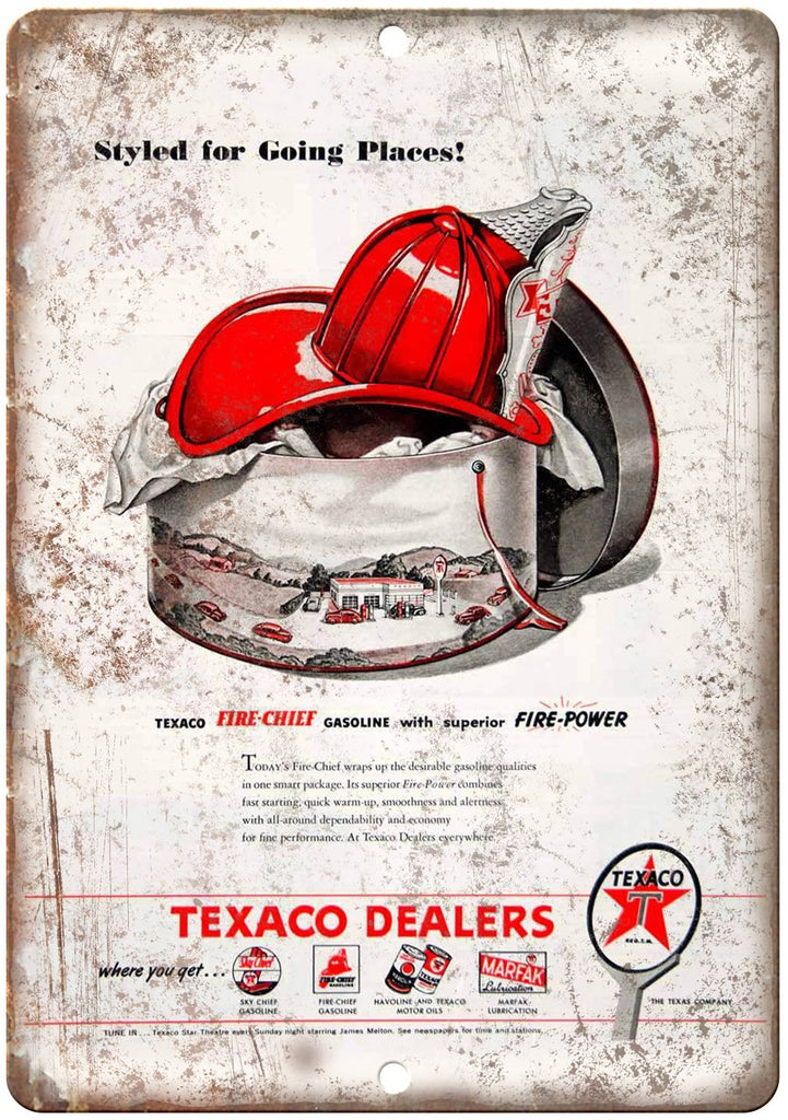 Texaco Fire Power Motor Oil Metal Sign