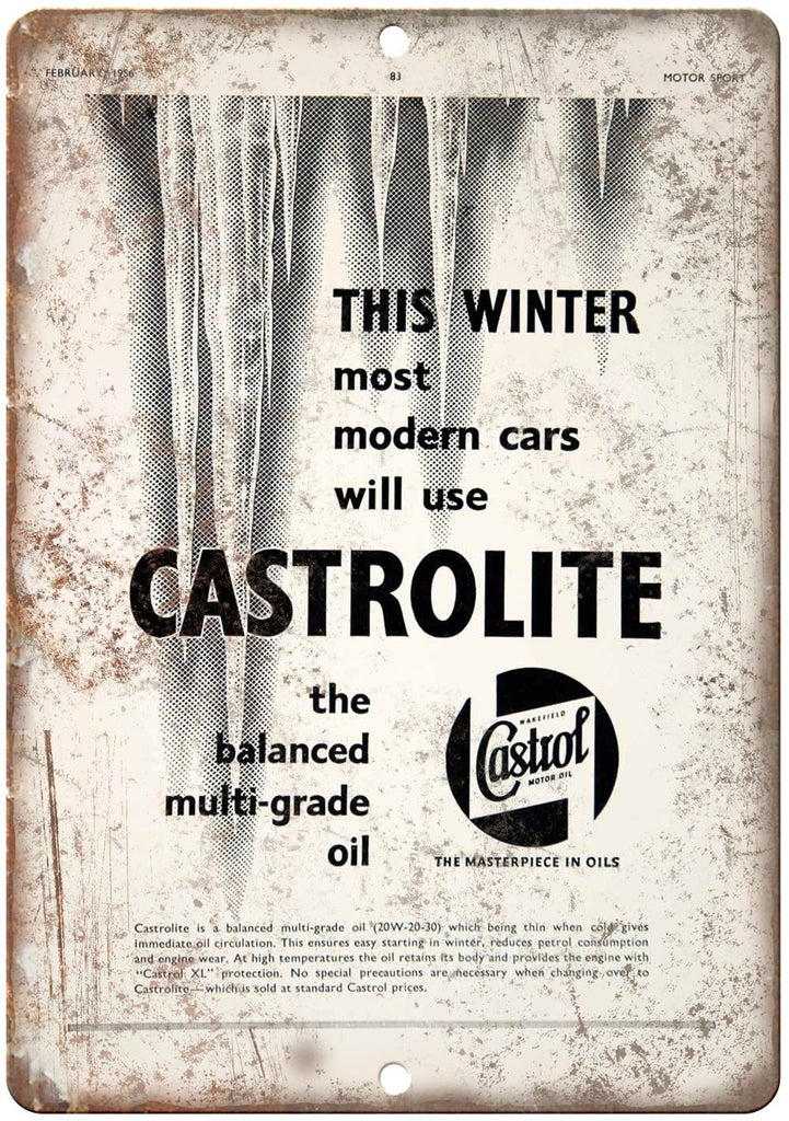 Castrol Motro Oil Metal Sign