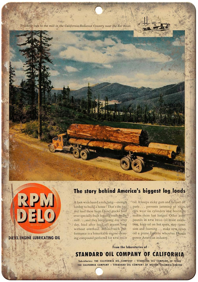 Rpm Delo Diesel Engine Lubrication Oil Metal Sign | Rusty Walls – Rusty ...