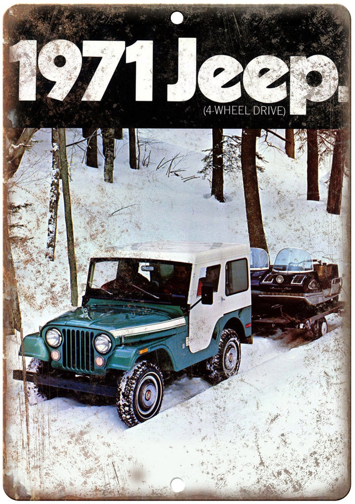 1971 Jeep 4-Wheel Drive Manual Cover Metal Sign