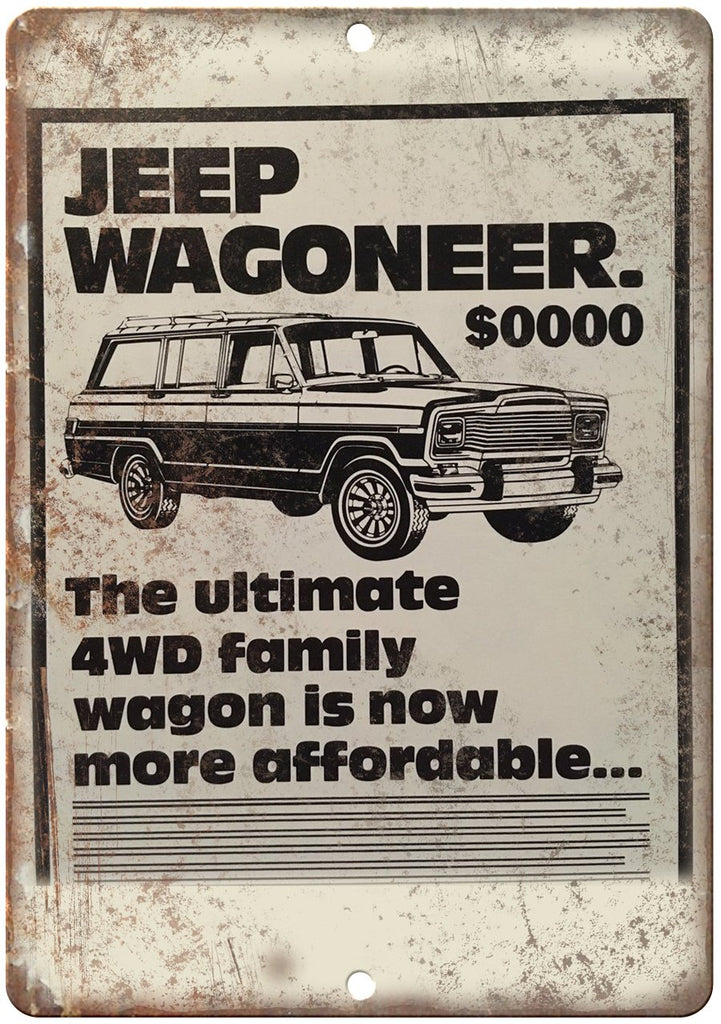 Jeep Wagoneer Vintage Automobile Ad Metal Sign