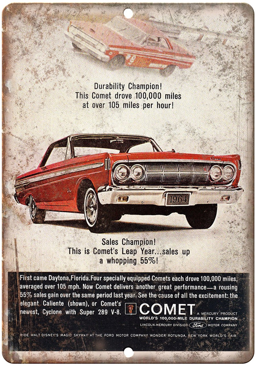 Ford Comet Vintage Automobile Ad Metal Sign | Rusty Walls – Rusty Walls ...