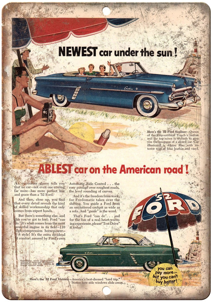 1952 ford Superliner Vintage Automobile Metal Sign