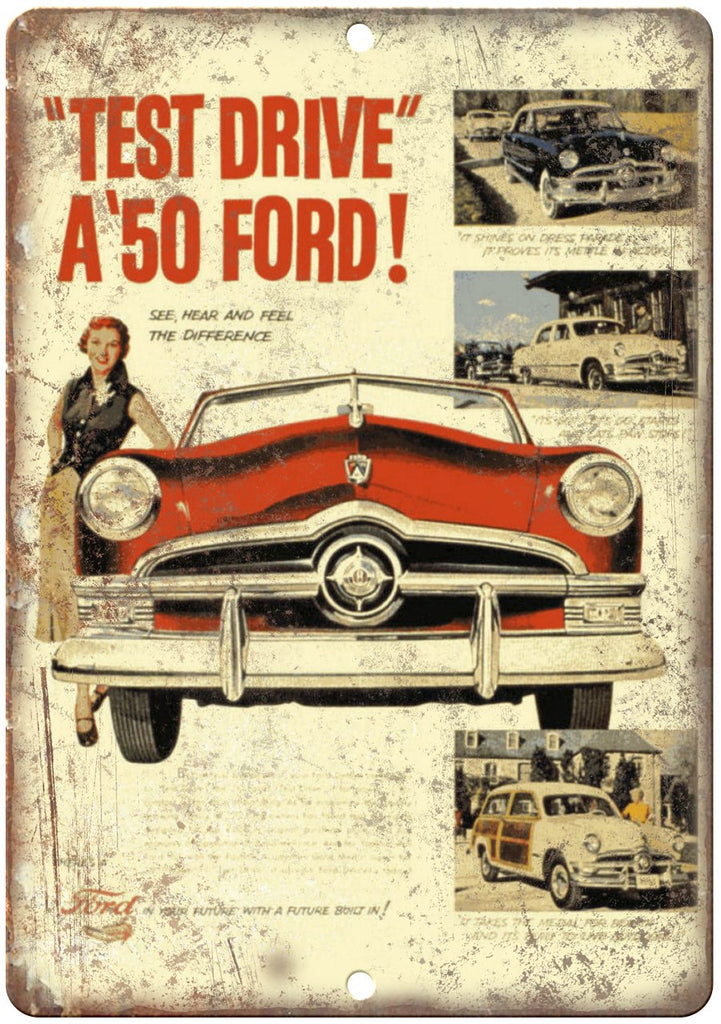1950s Ford Vintage Automobile Ad Metal Sign