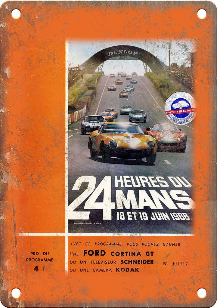 24 Heures Du Mans Motor Program Reproduction Metal Sign