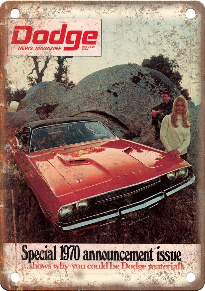 1970 Dodge Vintage Automobile Ad Reproduction Metal Sign