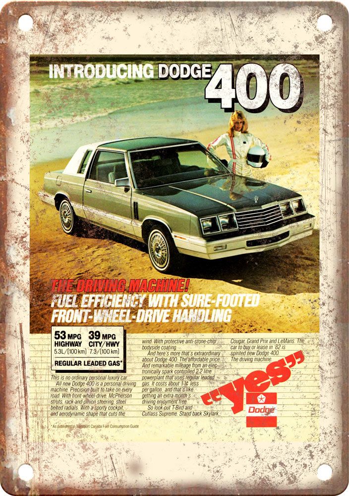 Dodge 400 Vintage Automobile Ad Reproduction Metal Sign