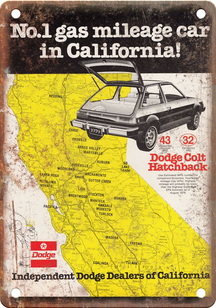 1979 Dodge Colt Vintage Automobile Ad Reproduction Metal Sign