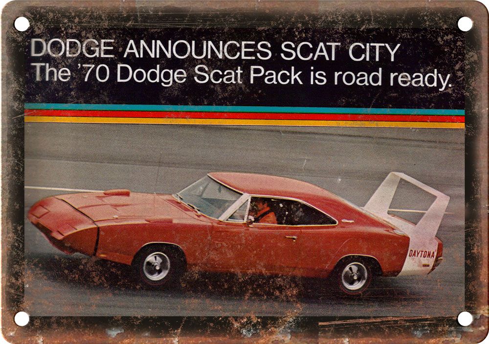 1970 Dodge Scat Pack Vintage Automobile Ad Reproduction Metal Sign