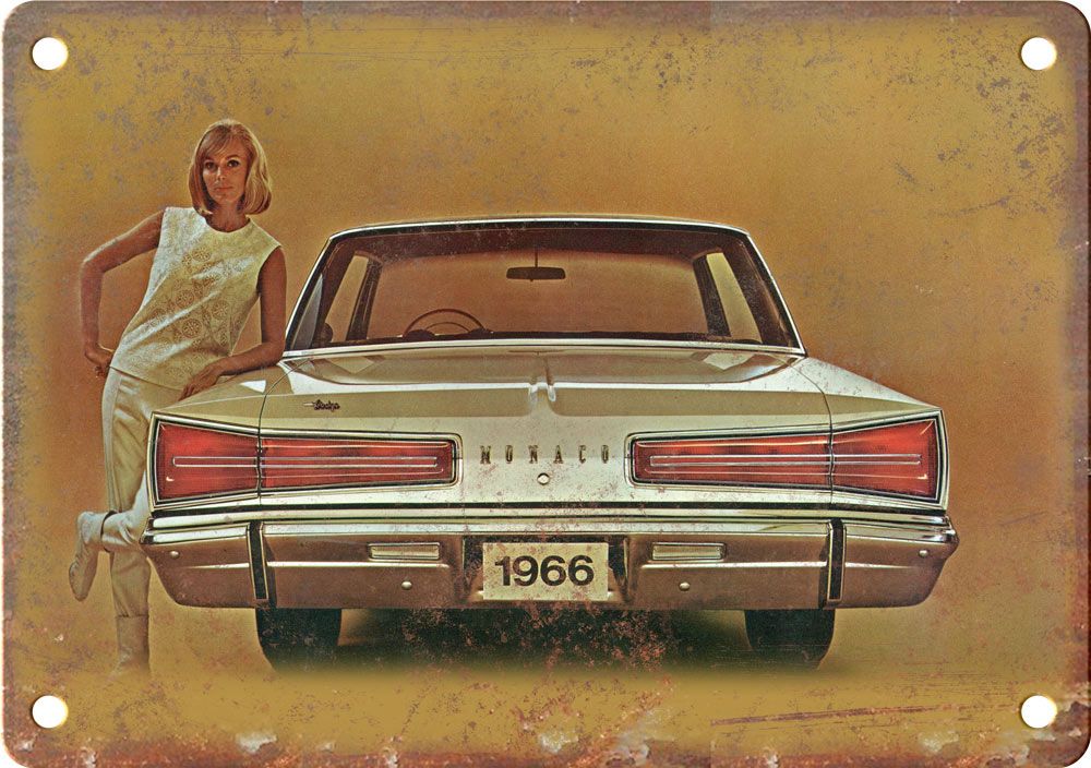 1966 Dodge Monaco Vintage Automobile Ad Reproduction Metal Sign