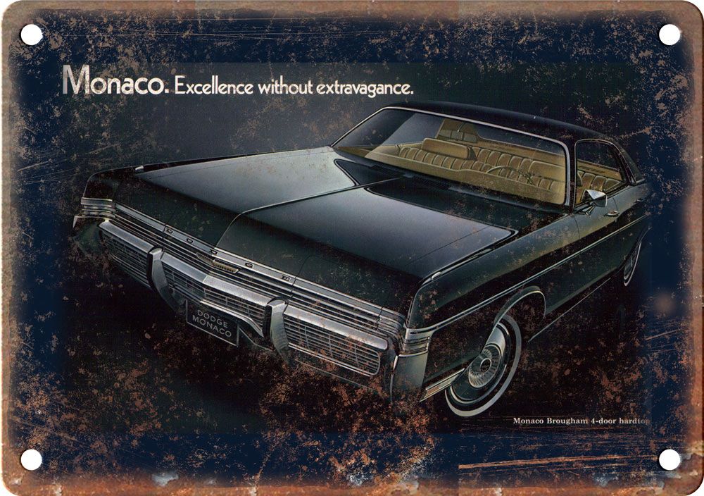 Dodge Monaco Vintage Automobile Ad Reproduction Metal Sign