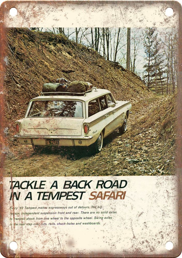 Pontiac Tempest Vintage Automobile Ad Reproduction Metal Sign