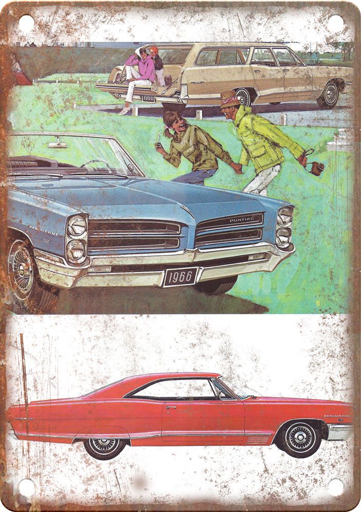 1966 Pontiac Vintage Automobile Ad Reproduction Metal Sign