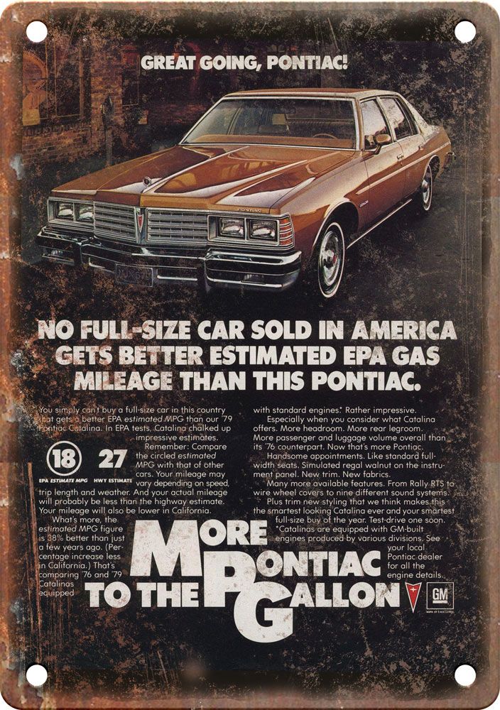1979 Pontiac Vintage Automobile Ad Reproduction Metal Sign