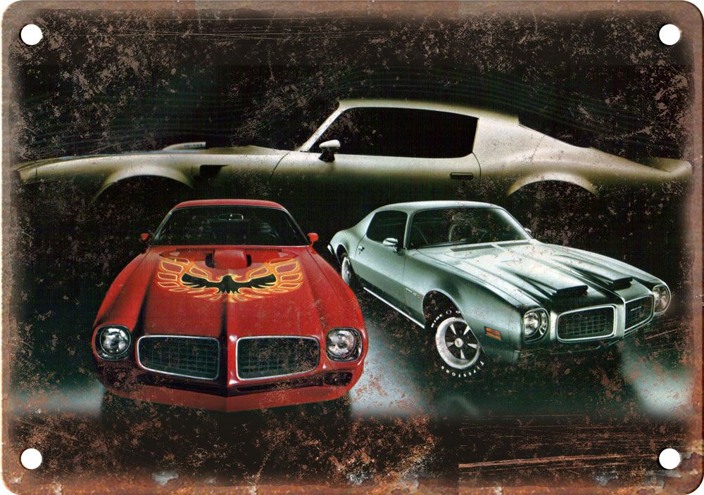 Pontiac Firebird Vintage Automobile Ad Reproduction Metal Sign