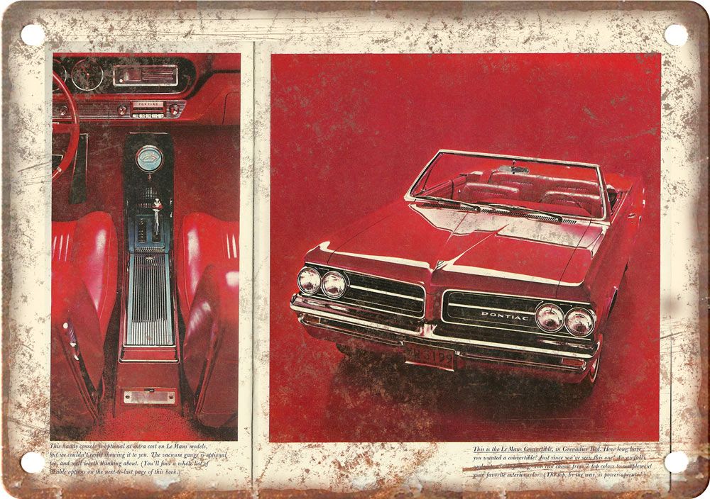 Pontiac Vintage Automobile Ad Reproduction Metal Sign