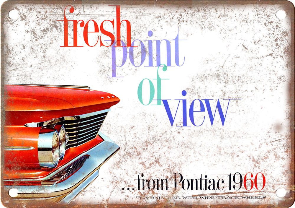 1960 Pontiac Vintage Automobile Ad Reproduction Metal Sign