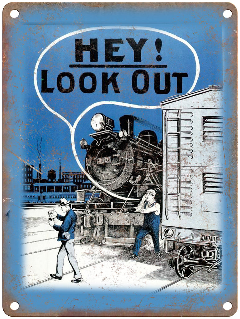 1965 Railroad Safety Council Hey look out! Poster 9" x 12" Reproduction Metal Print