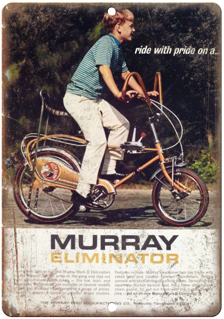 Murray Eliminator Vintage Bicycle Ad Metal Sign