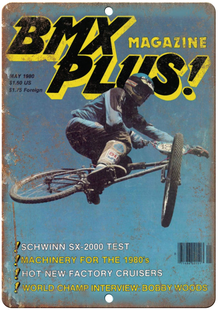 1980 BMX Plus Magazine Cover Metal Sign