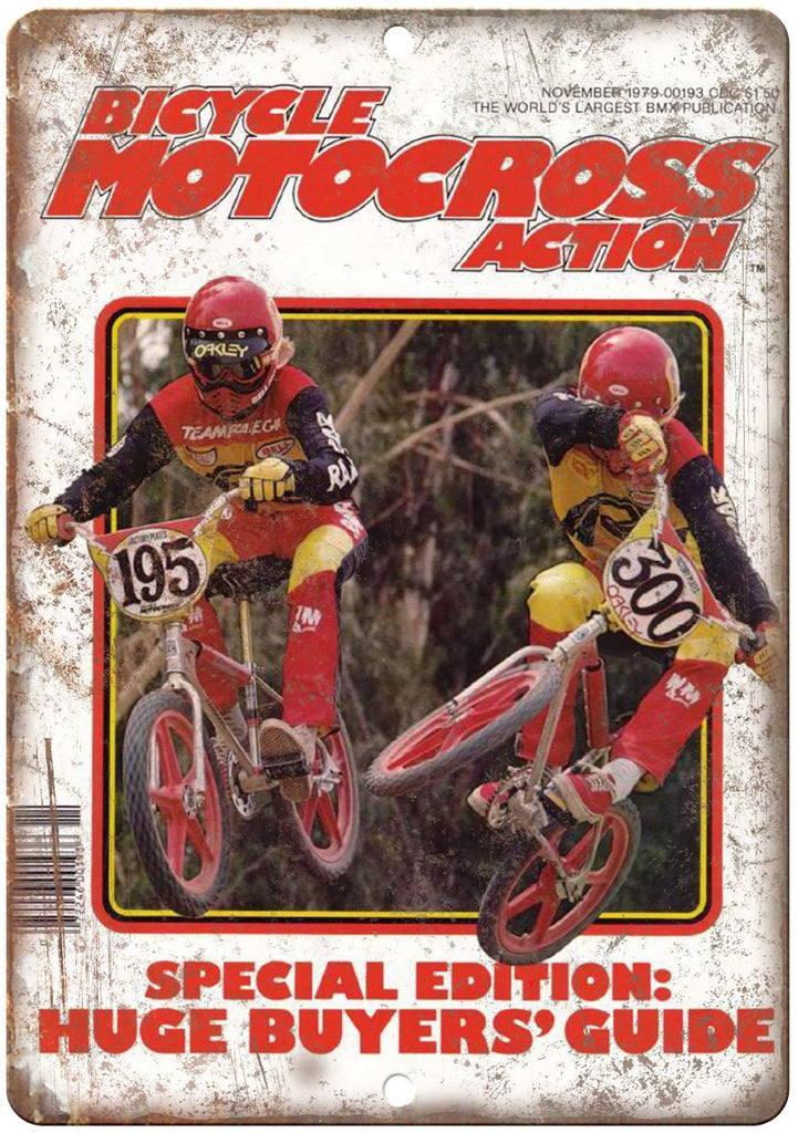 Bicycle Motocross Action BMX Magazine Cover Metal Sign