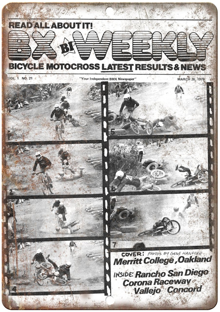 1976 BX Bi Weekly vintage BMX Magazine Metal Sign
