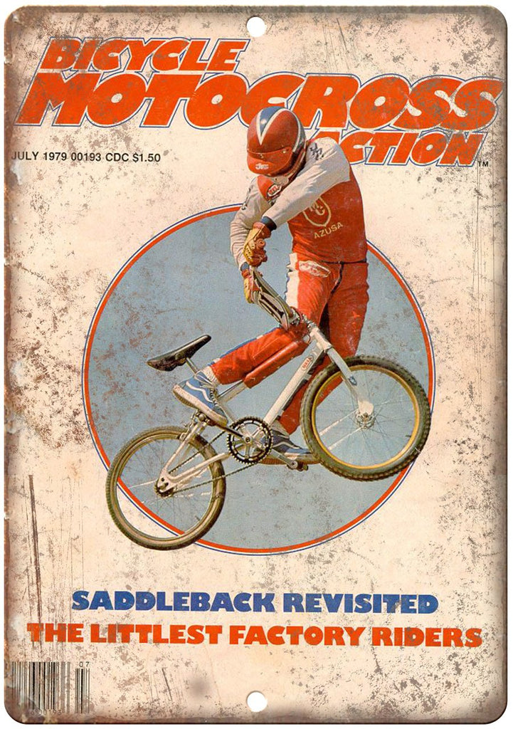 1979 BMX magazine bicycle motocross action Metal Sign