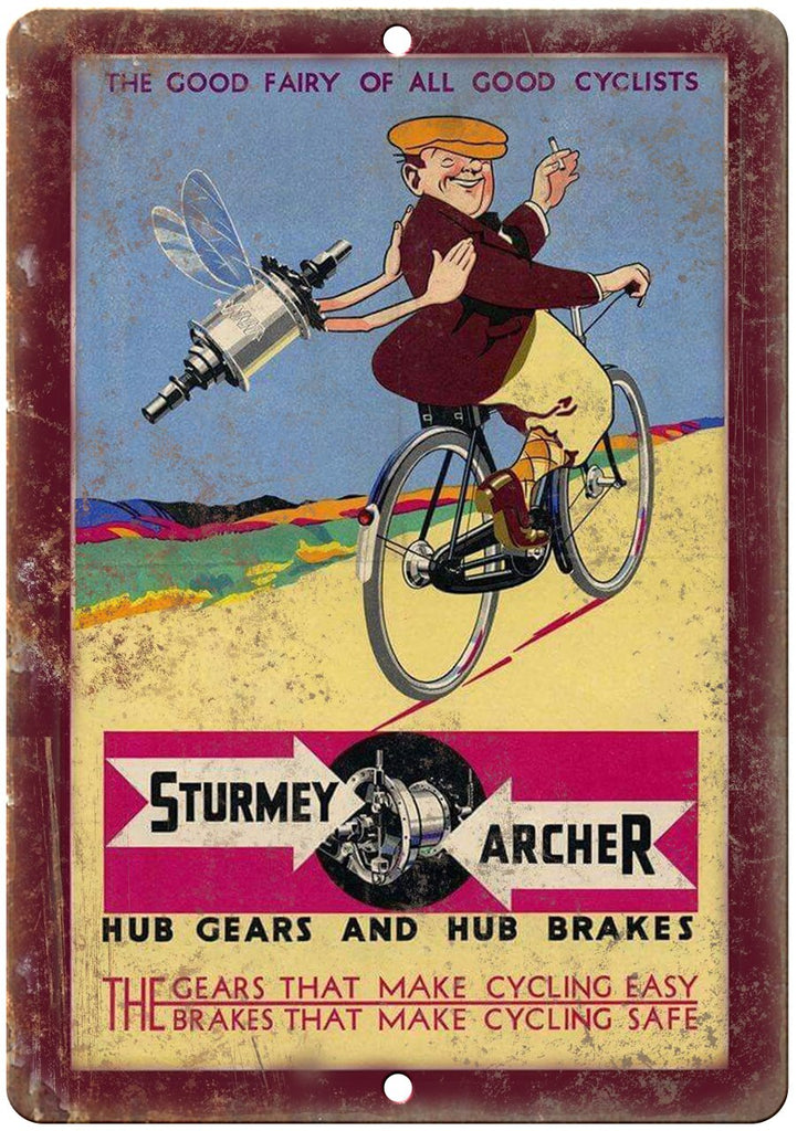 Sturmey Archer Cycle Gear Ad Metal Sign