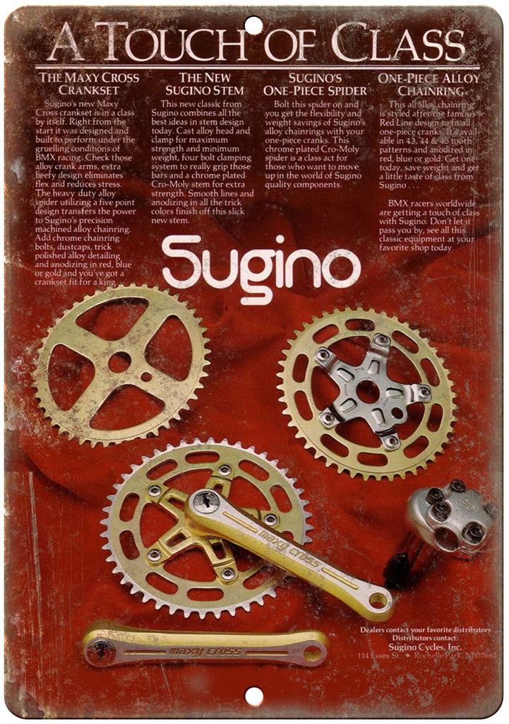 1981 Sugino BMX Racing Cranks Metal Sign