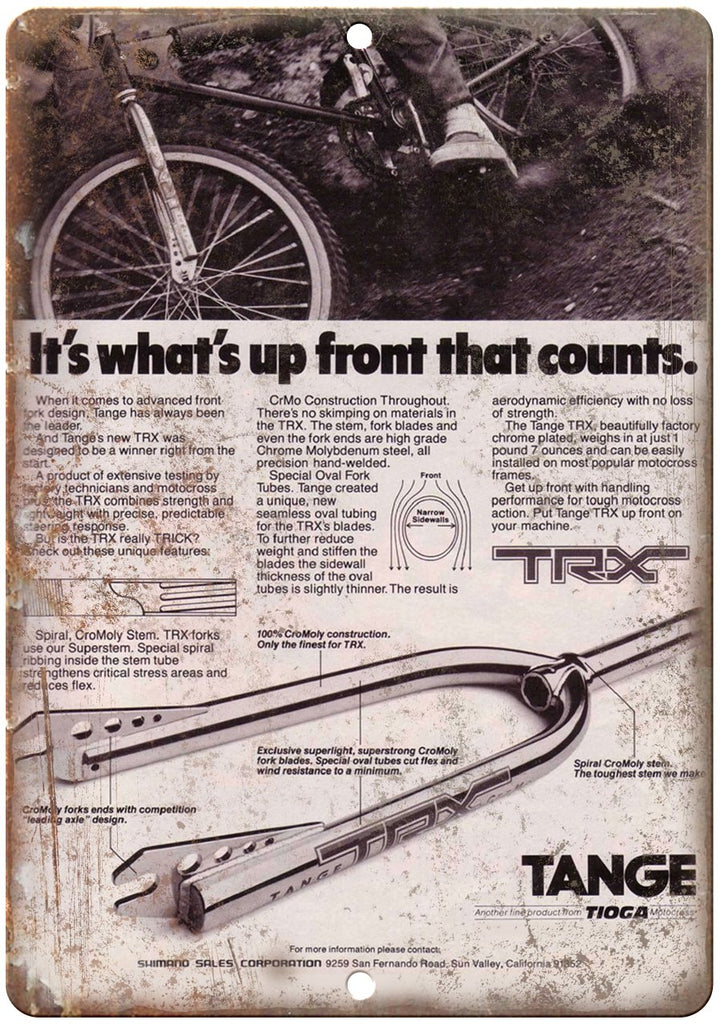 1981 Tange BMX Forks Metal Sign