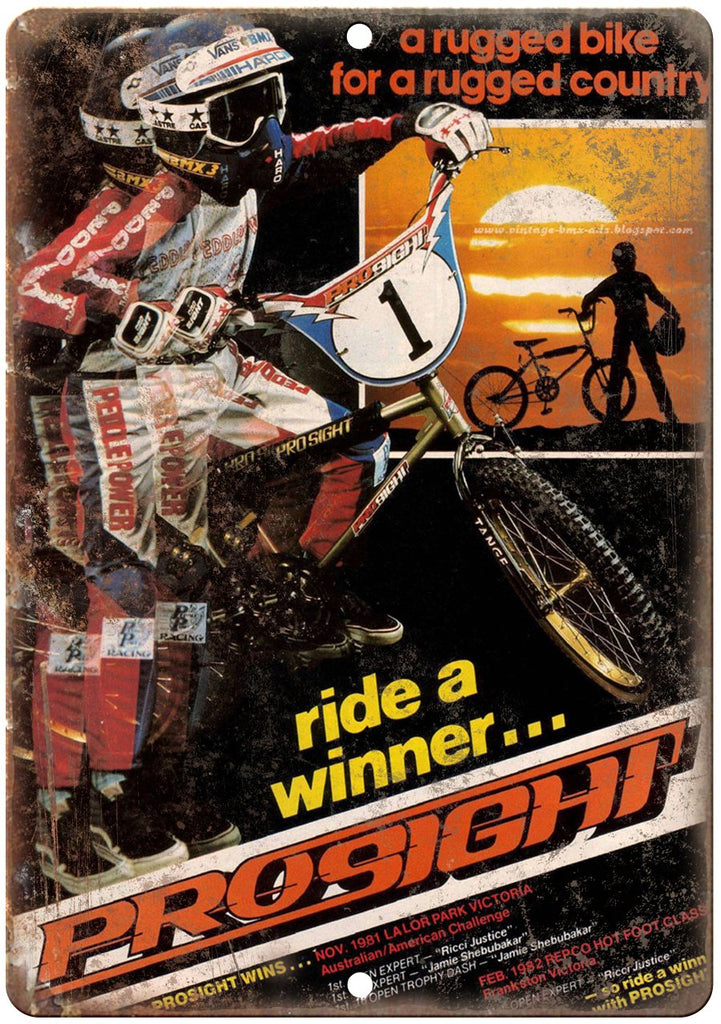 BMX Prosight Freestyle Racing Bicycle Metal Sign