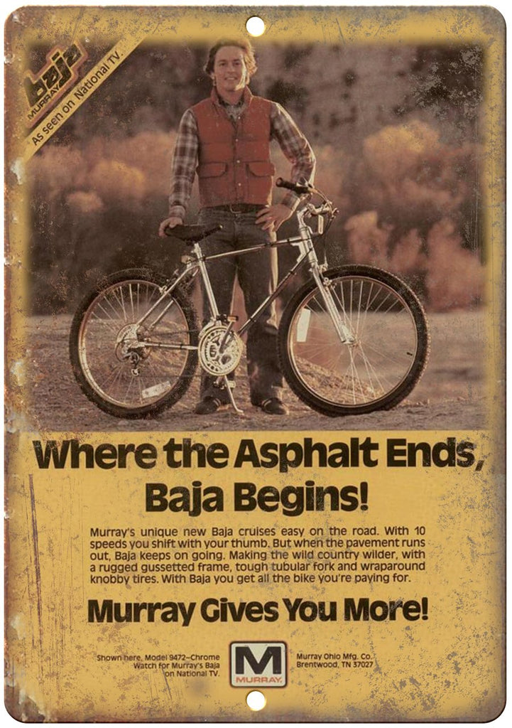 Murray Baja Mountain Bike  Metal Sign