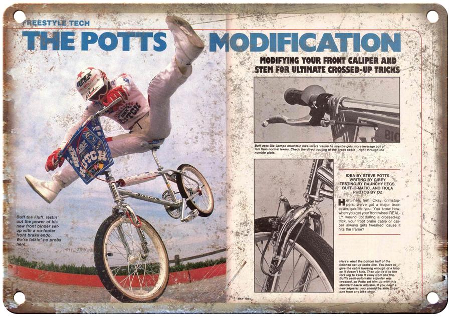 Steve Potts Freestyle BMX Mag Spread Metal Sign