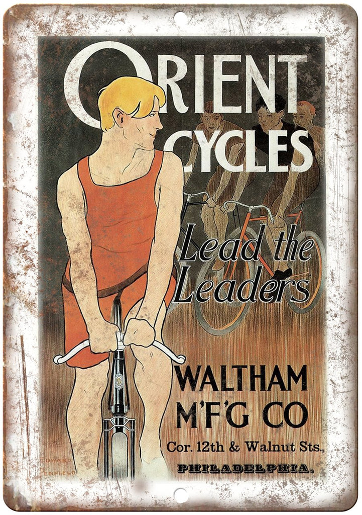 Orient Cycles Waltham MFG. Co Metal Sign
