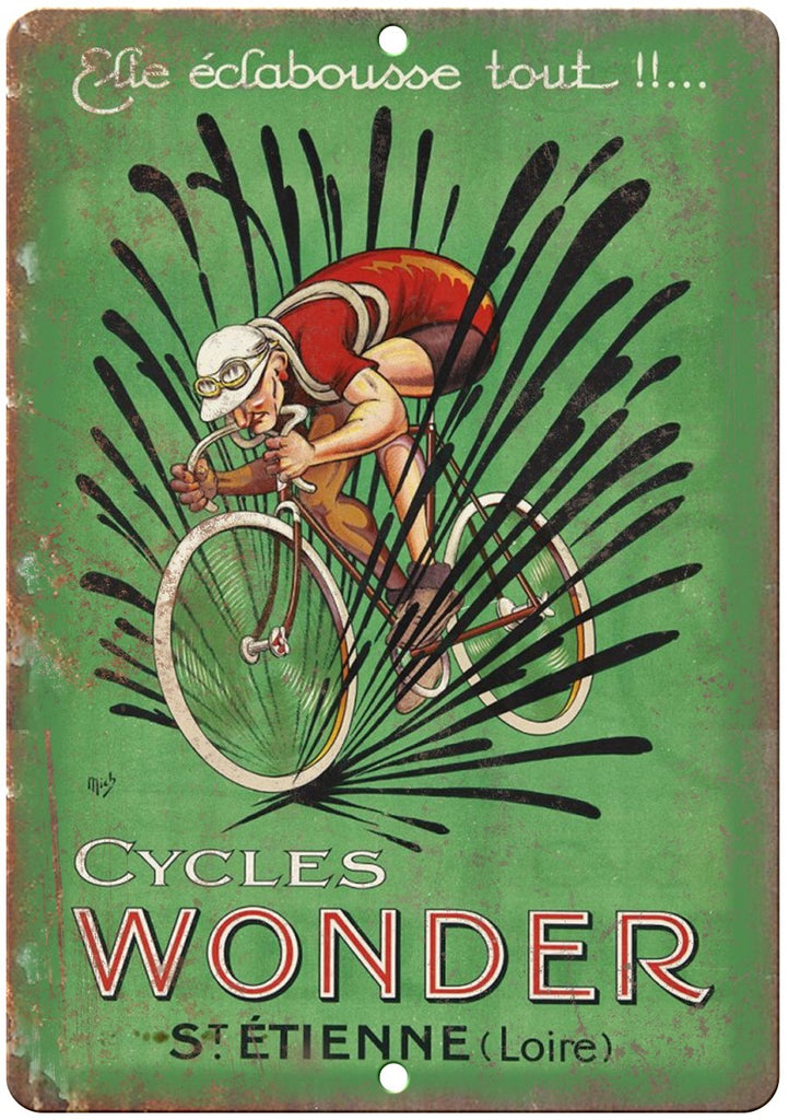 Cycles Wonder Vintage Cycling Metal Sign
