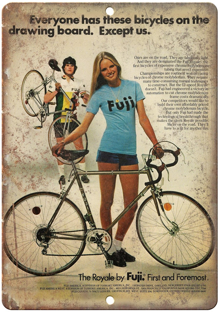 Fuji Royale Cycle Bicycle Ad Metal Sign