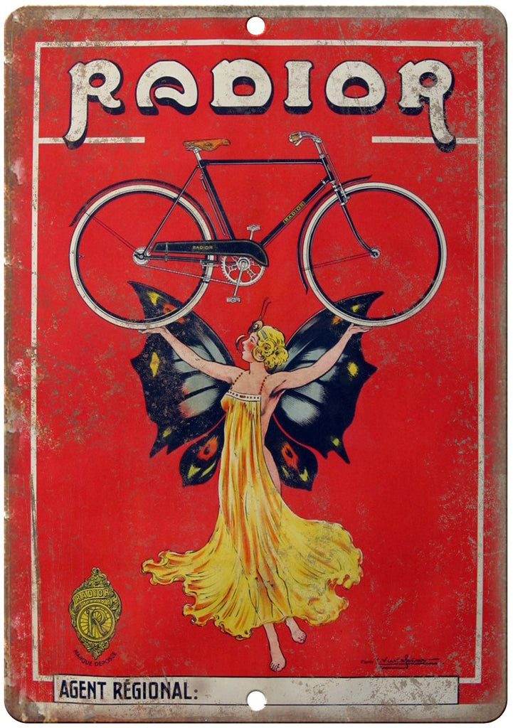 Radior Vintage Bicycle Ad Metal Sign