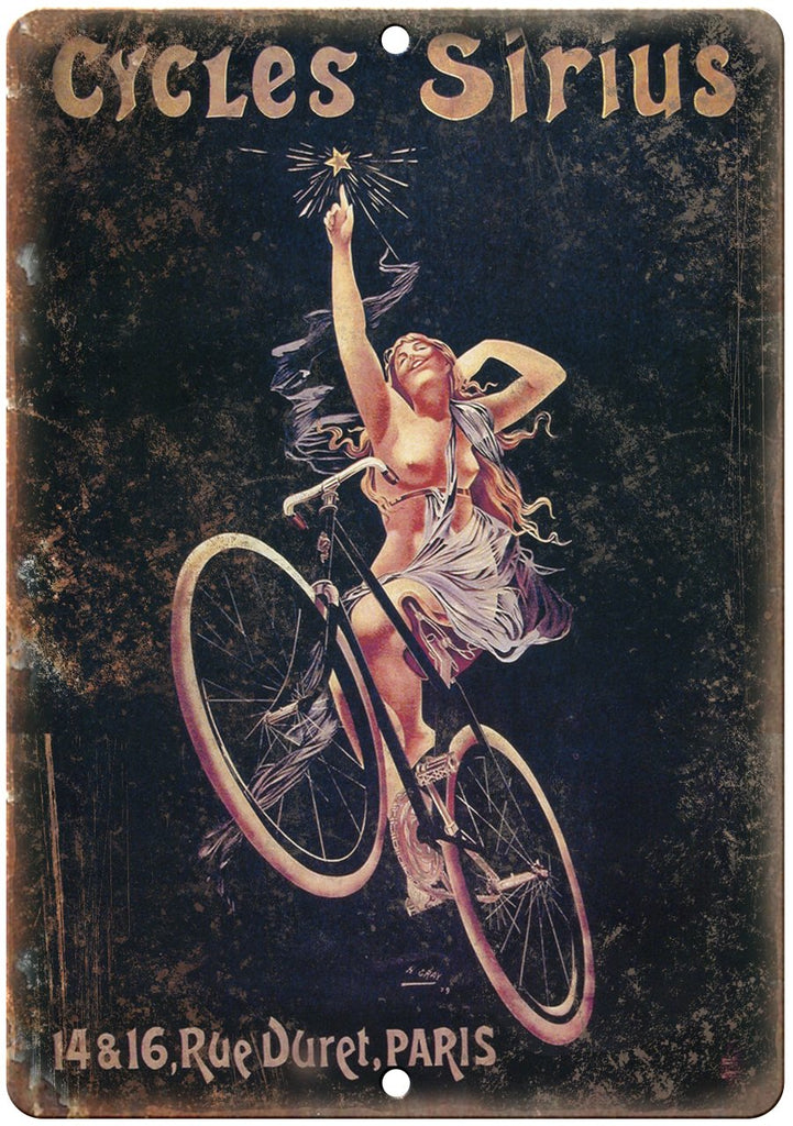 Cycles Sirius Rue Duret Paris Bicycle Ad Metal Sign