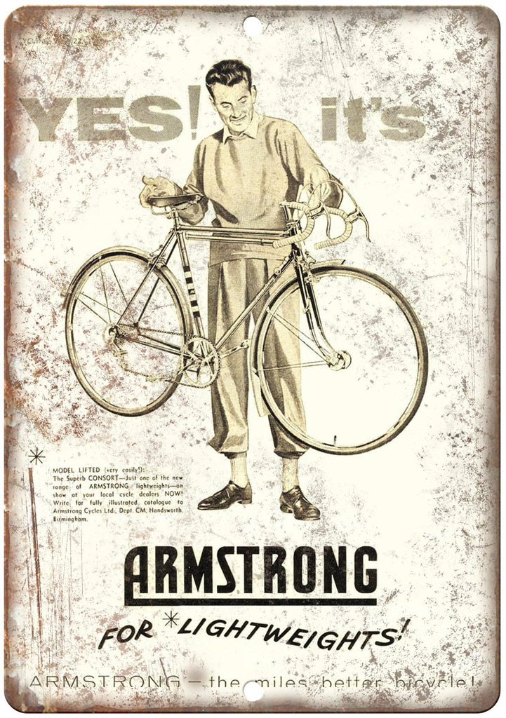 Armstrong Consort Vintage Bicycle Ad Metal Sign
