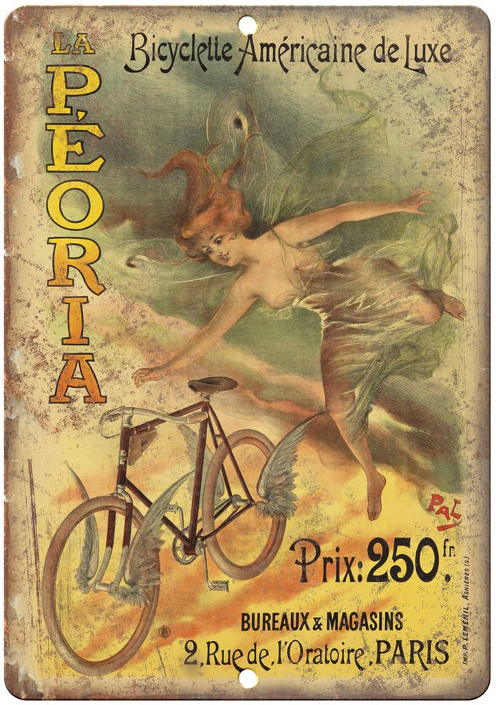 Bicycletta Americaine De Luxe Bicycle Ad Metal Sign