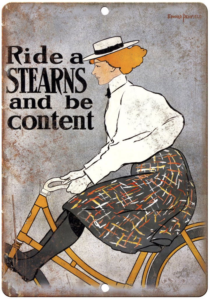 Stearns Vintage Bicycle Ad Cycling France Metal Sign
