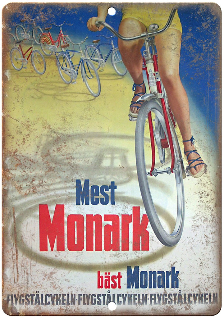 Monark Vintage Cycling Bicycle Ad Metal Sign