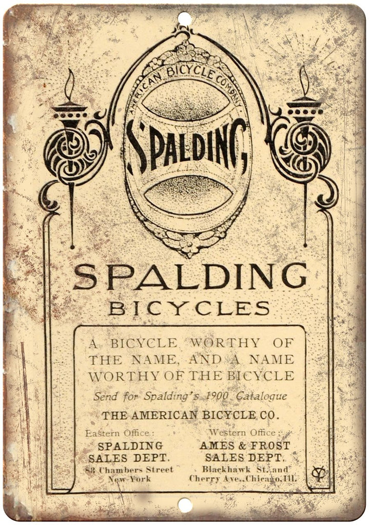 Spalding Bicycles Catalogue Cover Metal Sign