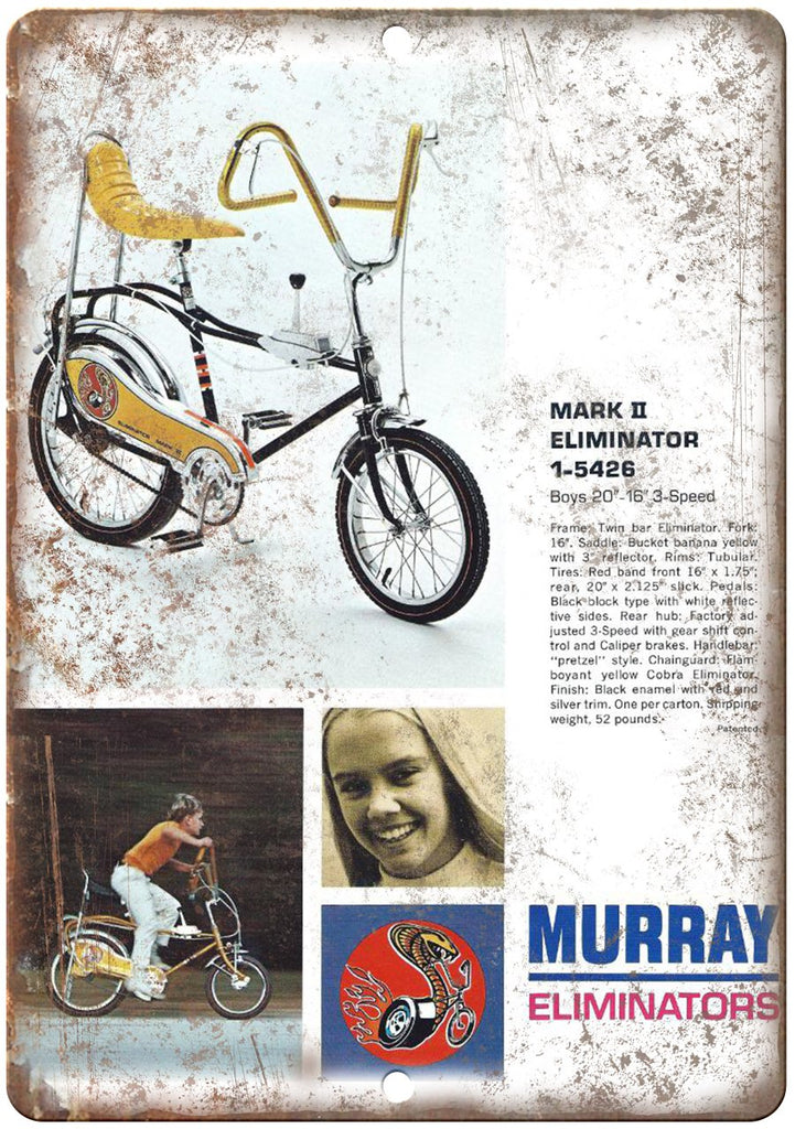 Murray Eliminator Mark II Bicycle Ad Metal Sign