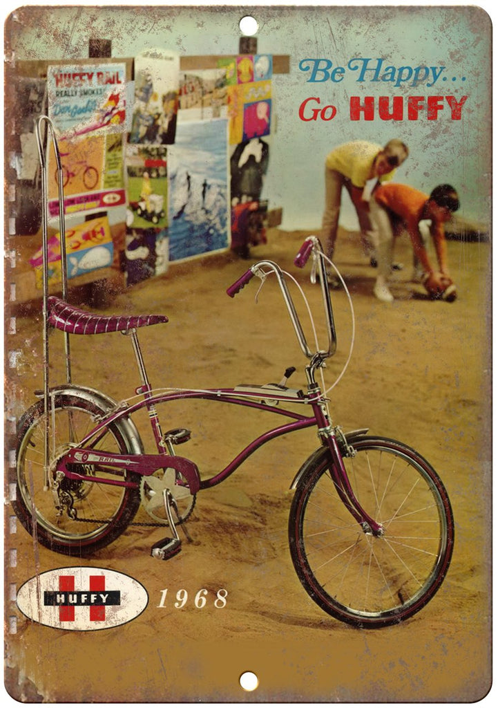 1968 Huffy Bicycle Banana Seat Ad Metal Sign