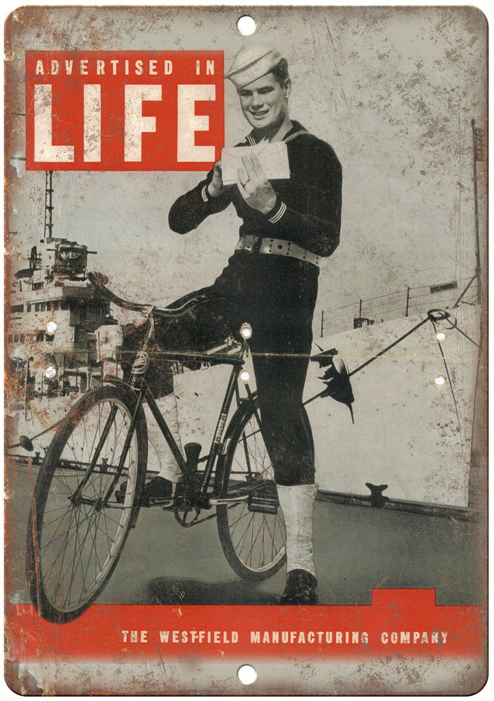 Life Magazine Westfield Bicycle Ad Metal Sign