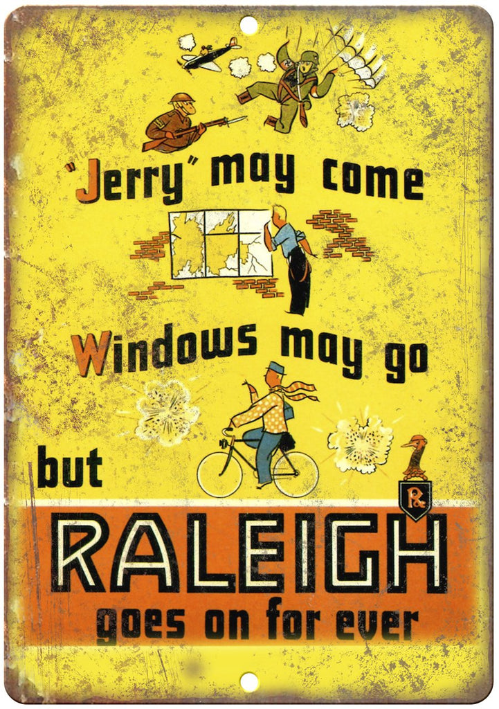 Raleigh Bicycle Vintage Sales Ad Metal Sign