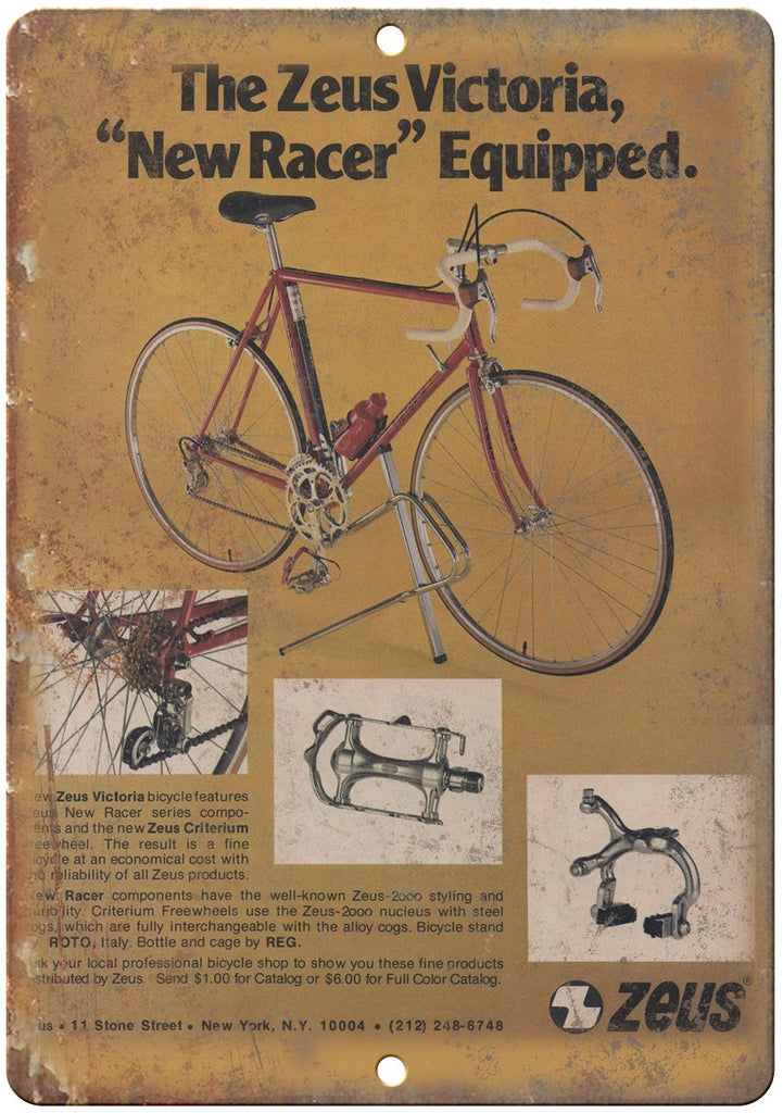 Zeus Victoria 10 speed Bicycle Ad Metal Sign
