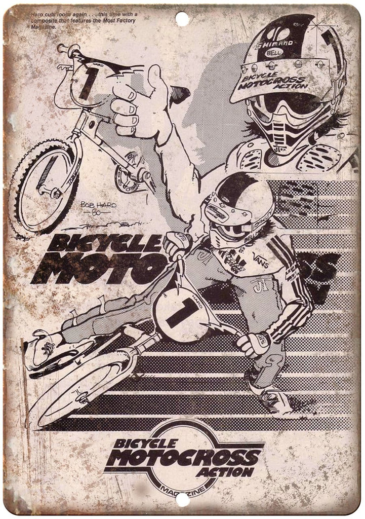 BMX Action Magazine Bob Haro Metal Sign