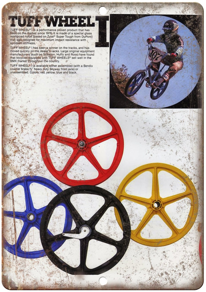 Skyway BMX Vintage Mag Wheels Tuff Wheel Metal Sign